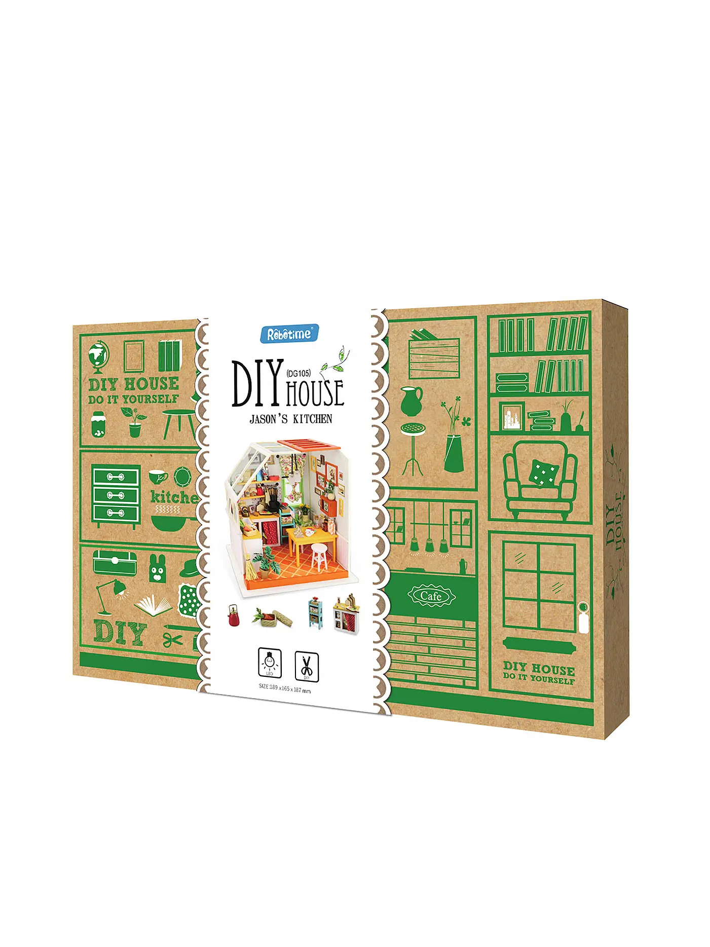 ROBOTIME | 3D Konstruktion - Jason's Kitchen DG105 Cookery DIY Miniature Kit | 